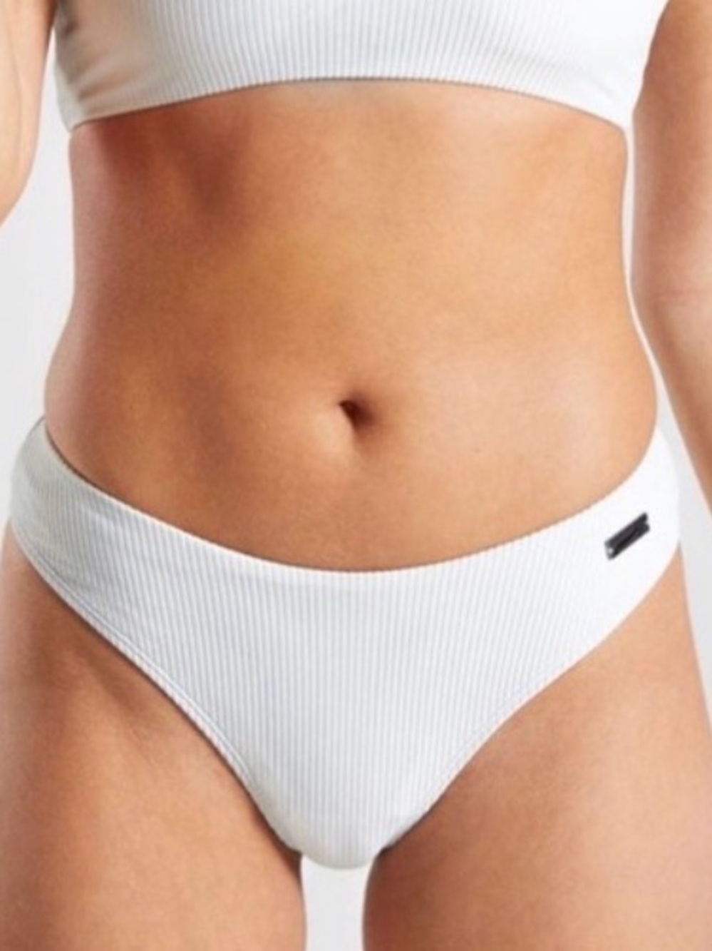 GYMSHARK | Essence Ribbed Bikini Low Rise Bottom in Oyster White (Bottom Only)